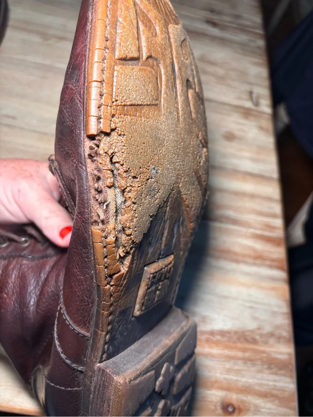Vintage Frye Brown Leather Lace Up Boots Men’s 11.5D Soles Need Repair